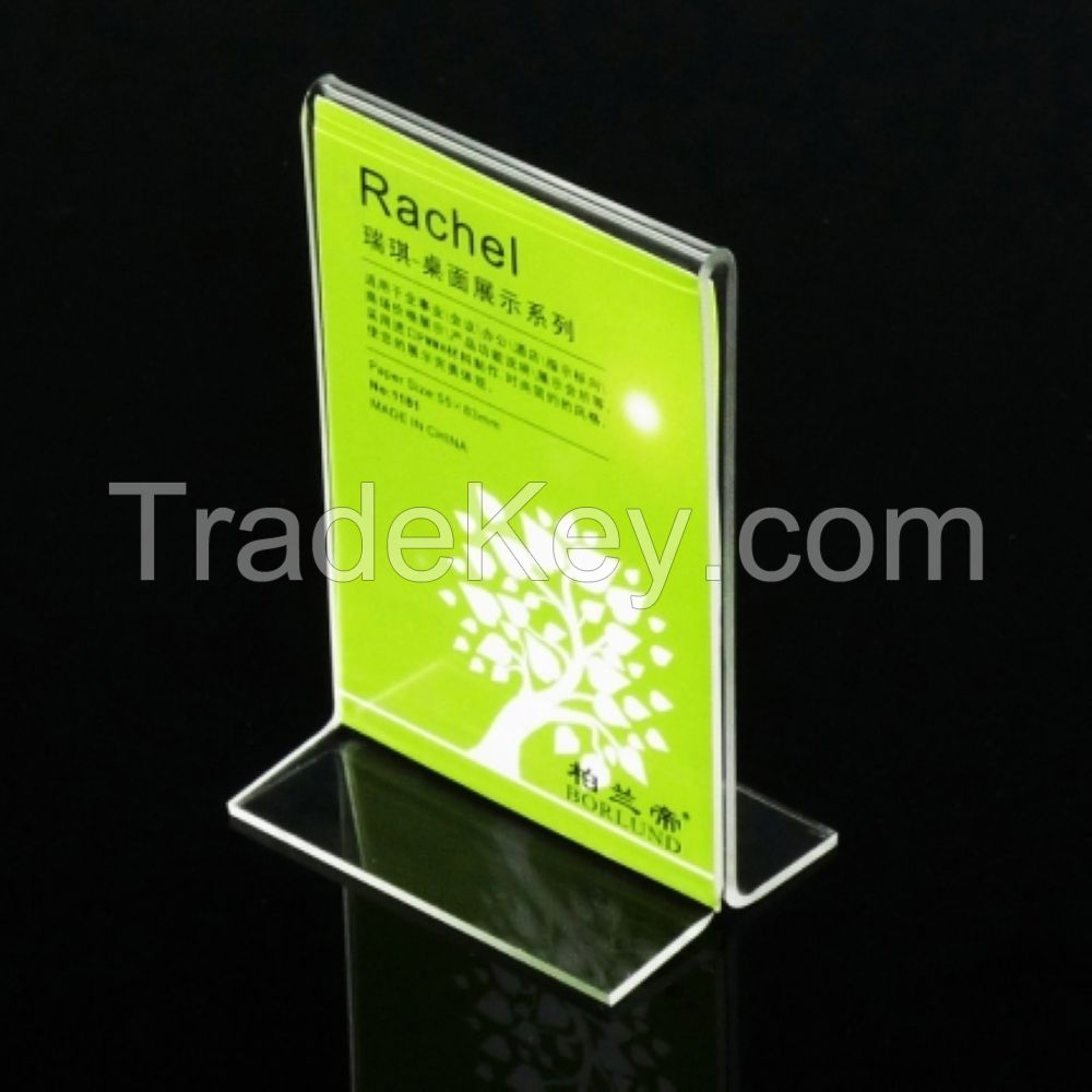 T shape A4 clear acrylic menu holder stand