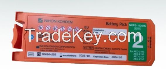 Replacement for   AED-2100/2150/2151/2152 defibrillation battery NKPB-14301/28271K