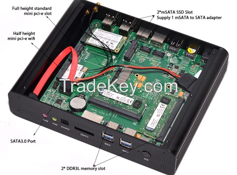 Hystou fanless mini pc i7 4500u HD4400 dual core windows10 mini computer