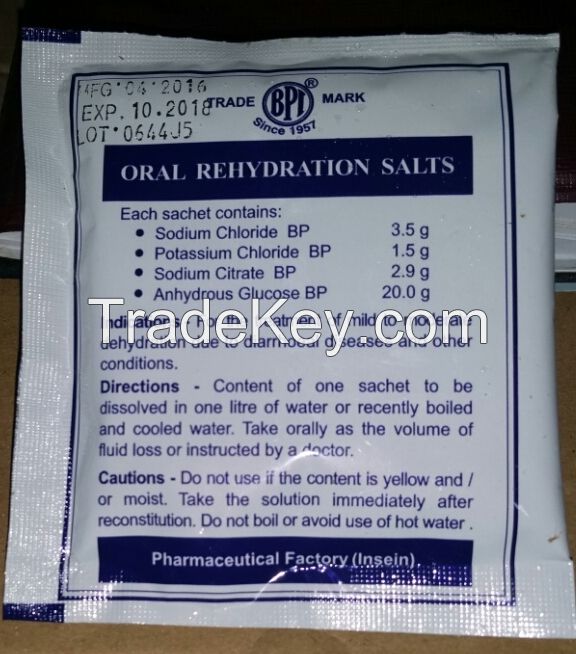 ORS sachets ( Oral rehydration salts )