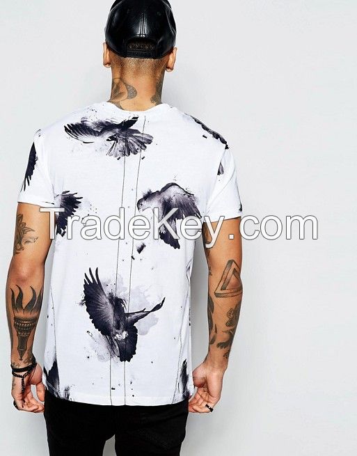 TUSK- T-Shirt with All Over Dove Print 