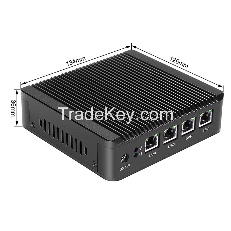 Fanless mini computer J1900 Router 4 LAN WiFi Bluetooth windows