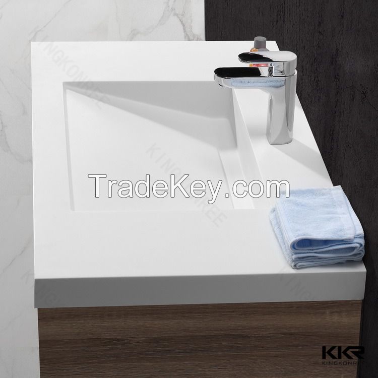 KKR modern design cheap solid surface cabinet basin