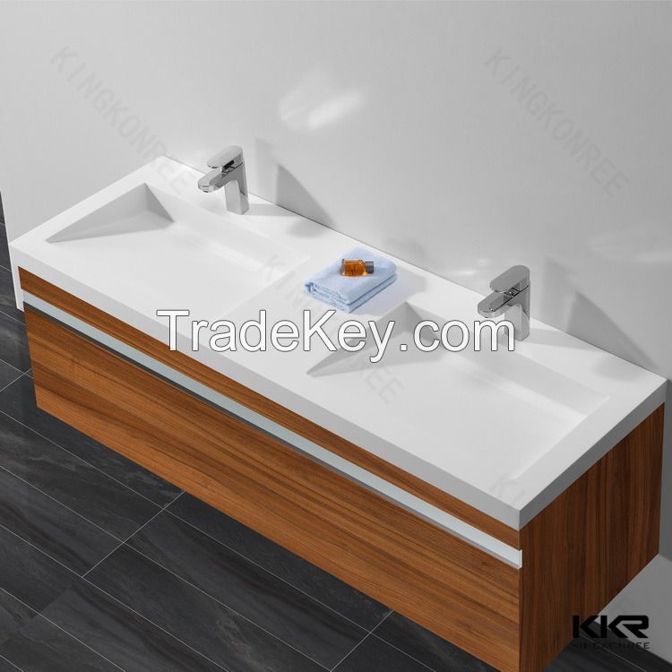 KKR modern design cheap solid surface cabinet basin