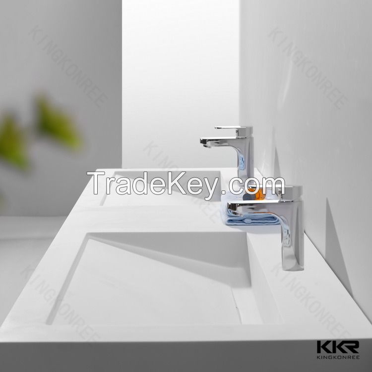 KKR modern design cheap solid surface cabinet basin