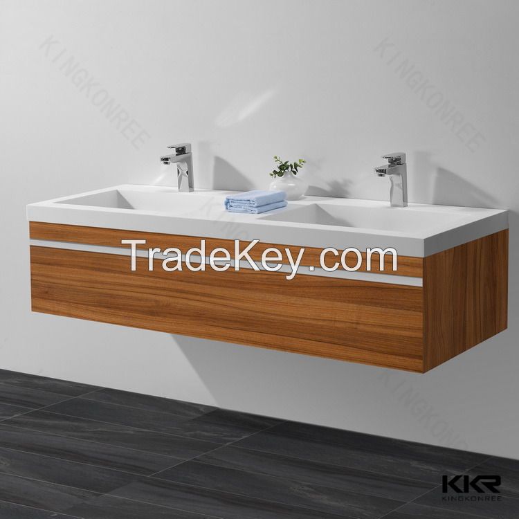 KKR modern design cheap solid surface cabinet basin