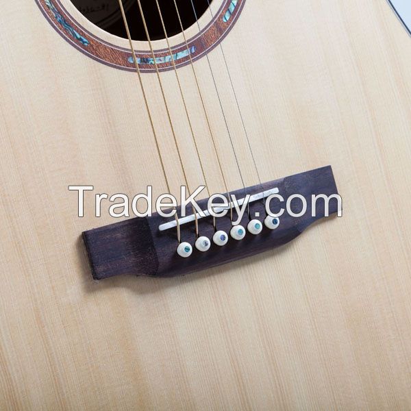 2016 latest design popular natural color spruce acoustic guitar