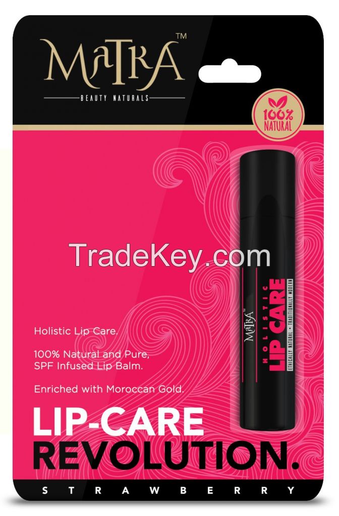 Matra Strawberry Lip Balm - Enriched with Moroccan Gold