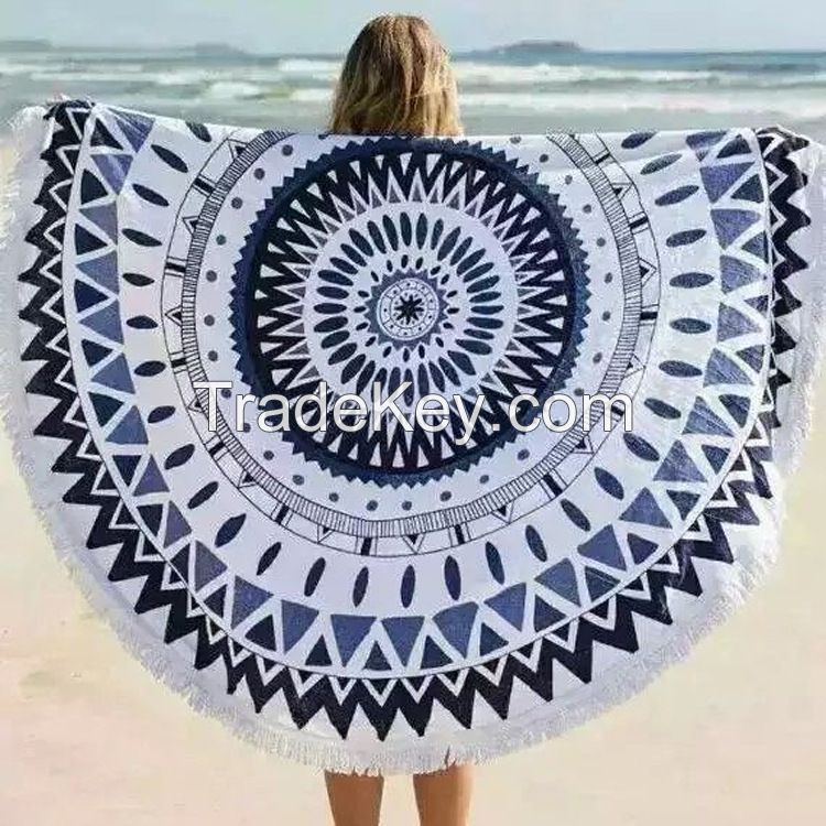 Microfiber Printed Round Beach Towels