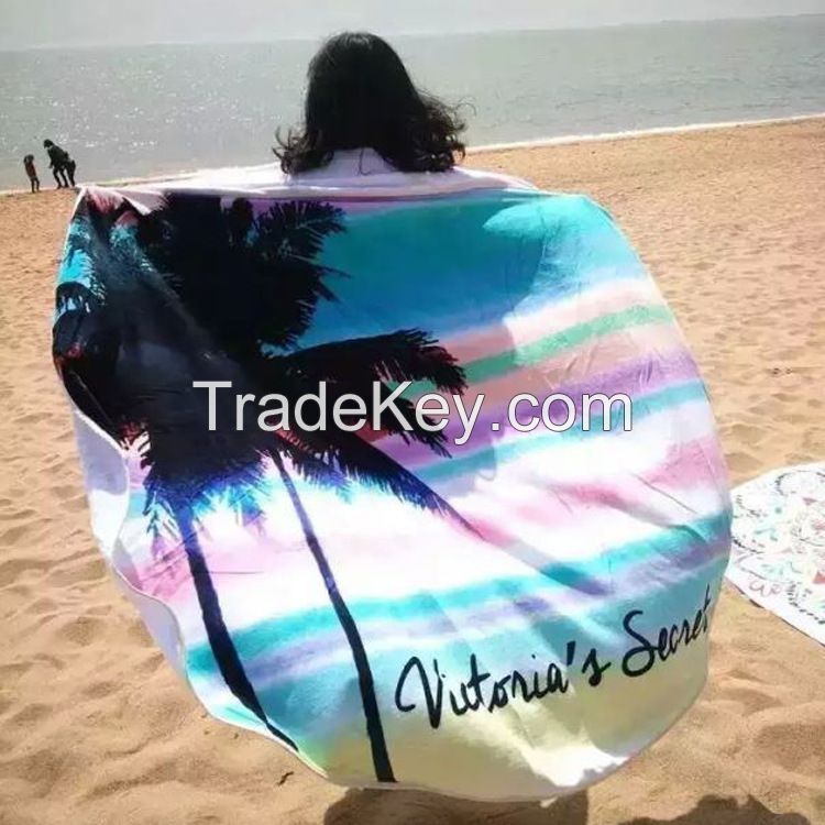 Microfiber Printed Round Beach Towels