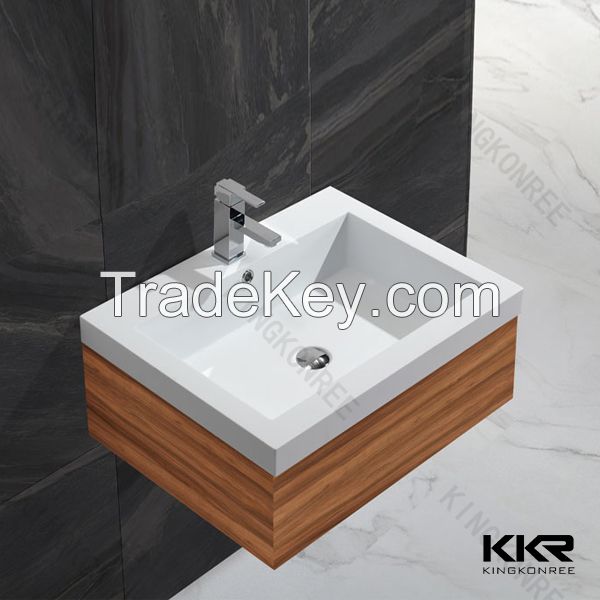 polymarble resin basin Acrylic solid surface bathroom basin