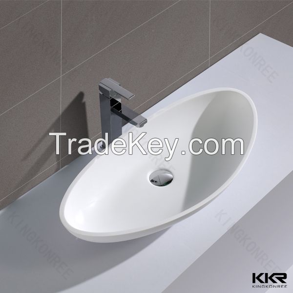 polymarble resin basin Acrylic solid surface bathroom basin