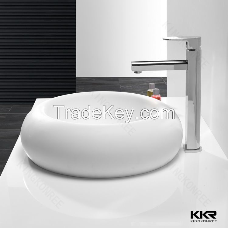 KKR counter top bathroom sinks , round mable hand wash basin