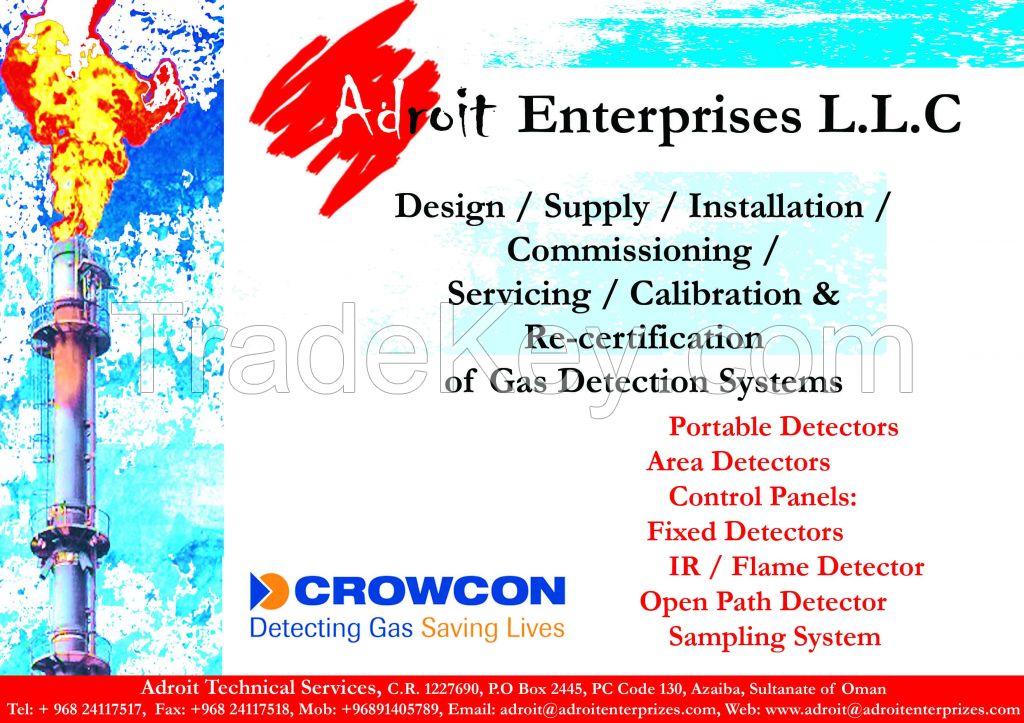 Gas Detectors, Gas Monitors - Single Gas Detectors, Multi Gas Detectors, Fixed Gas Detection Systems, Crowcon Gas Detectors