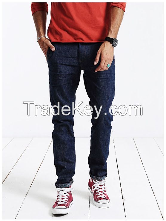 Back side printing men's stretch jeans