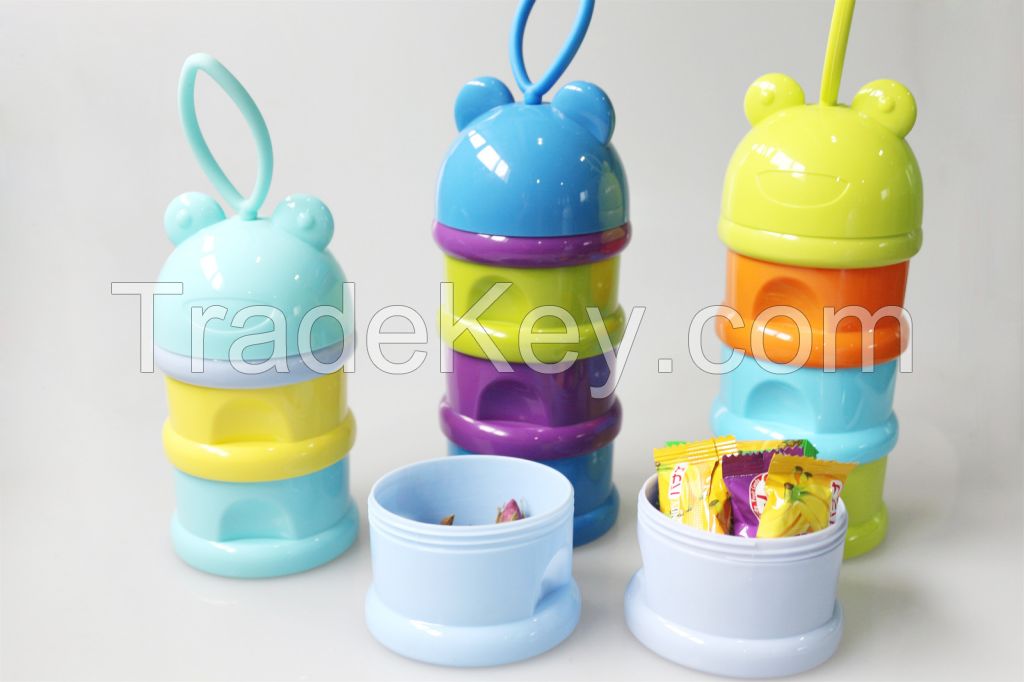 formula&snack container with funnel and carry handle