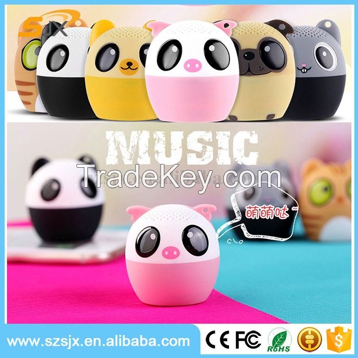 Hot selling Cute Cartoon Mini Speaker with Selfie Time Shutter Pet Animal Bluetooth Wireless Speaker