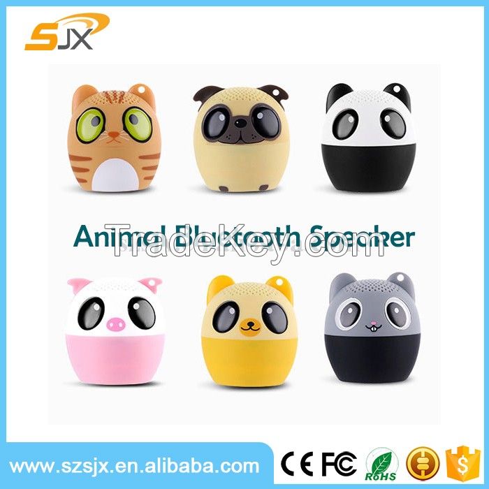 Hot selling Cute Cartoon Mini Speaker with Selfie Time Shutter Pet Animal Bluetooth Wireless Speaker