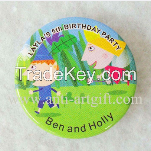 Custom lovely children school of plastic button badges lovely Birthday Gift with printed hot sale