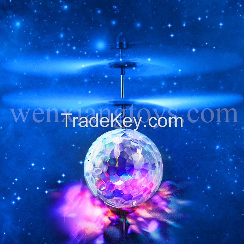 infrared induction rc flying ball toy with light and music