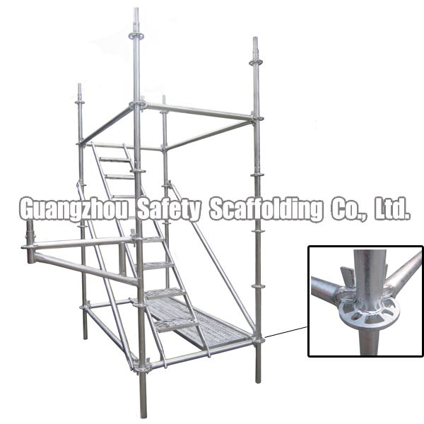 High strength powder coated steel ringlock scaffolding system