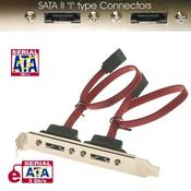 External eSATA II Serial ATA Dual Port PCI Bracket