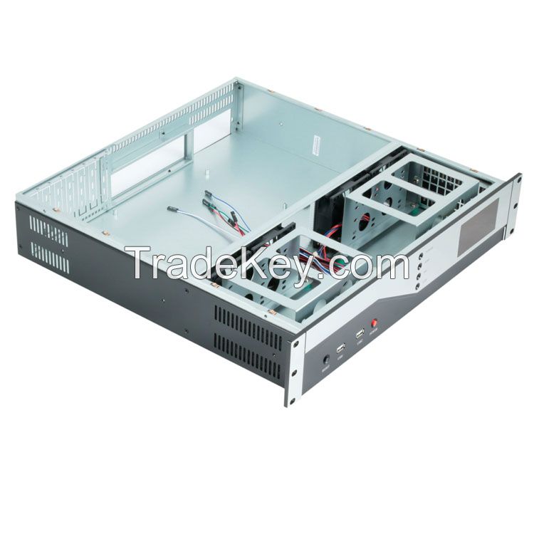 2U 19'' nas Storage control LCD screen ATX server case industrial chassis