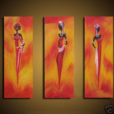 Modern Abstract  Oil painting on canvas africal girls