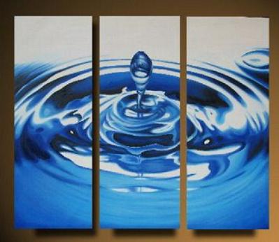 Modern impression Oil paintings on canvas blue water drop