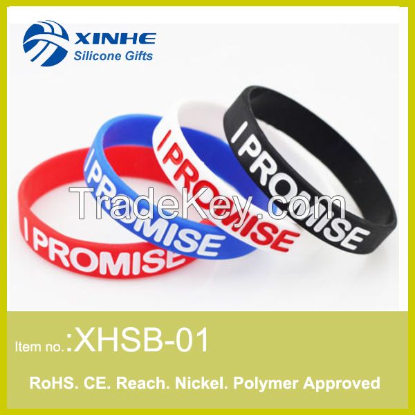 silicone wrist band for promotional bracelet, cheap silicone bands,