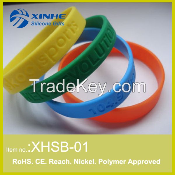 silicone wrist band for promotional bracelet, cheap silicone bands,
