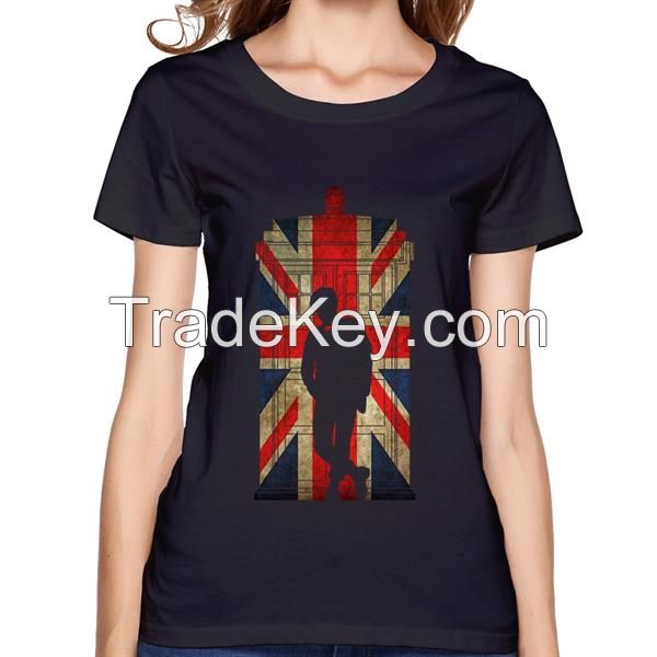 Round neck colourful custom t shirt printing for women, Tshirt manufacturing