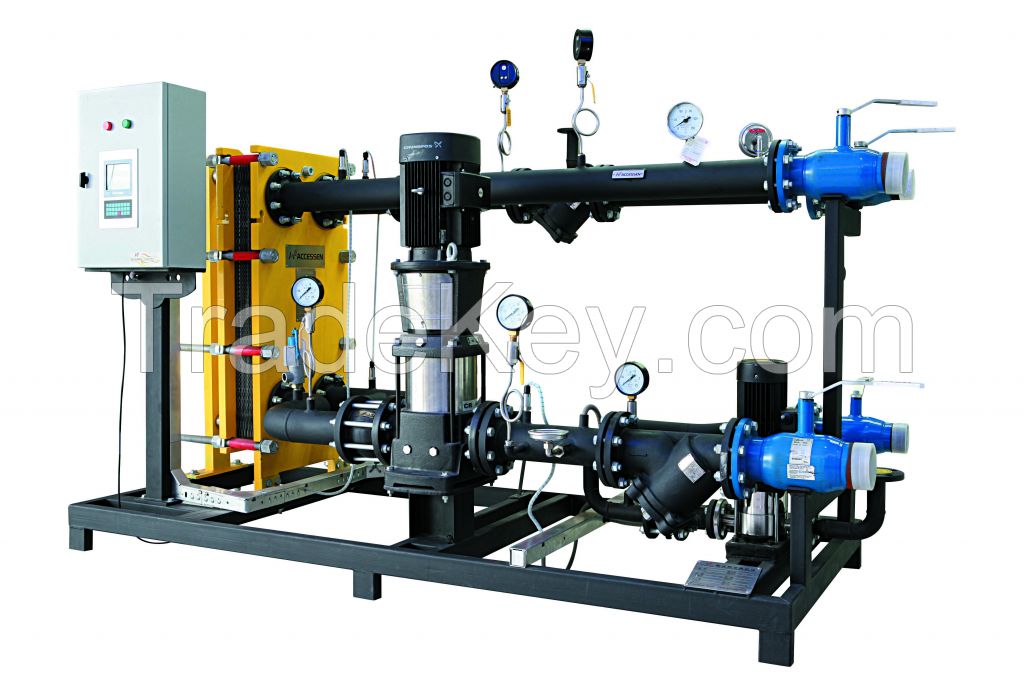 Packaged plate heat exchanger unit