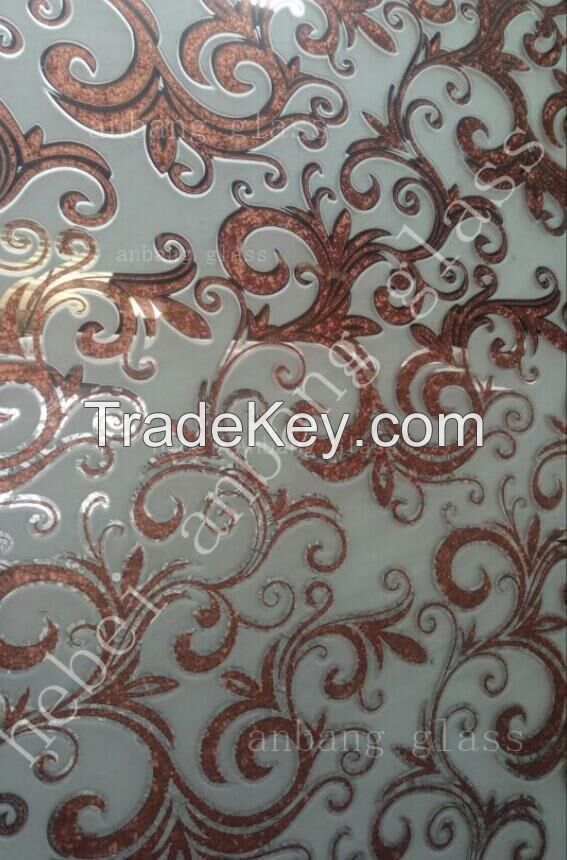 Ice Acid Etched Pattern Decorative/ Building Glass