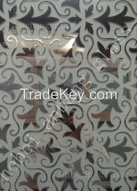 Ice Acid Etched Pattern Decorative/ Building Glass