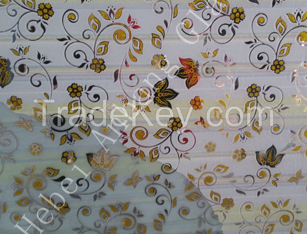 Decorative ice acid etched frosted glass for window/ door/ partition