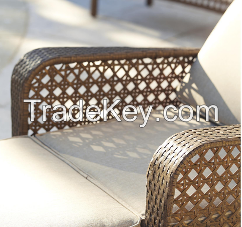Outdoor Rattan Wicker Adjustable Chaise Lounge Chair with Cushions