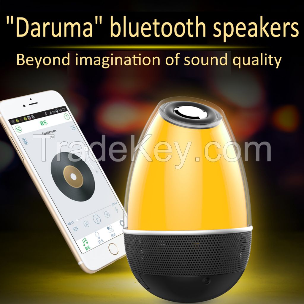 Tumbler mechanics principle design intelligent Bluetooth speaker with 360 Â° surround sound and Colorful small night light
