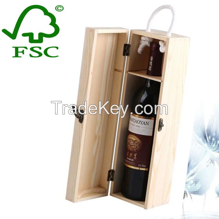 custom 1-6 bottle pine Wood wine packing box 