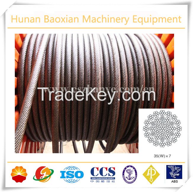 35WxK7 wire rope,no-rotation wire rope,crane wire rope