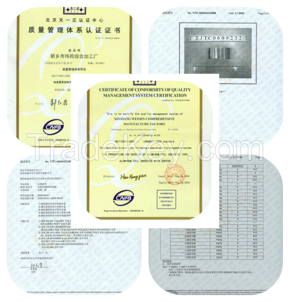 China no slotted foil tape with SGS certificate