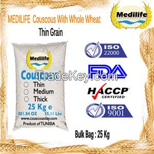 Couscous With Whole Wheat Thin Grain Bag 25 Kg.