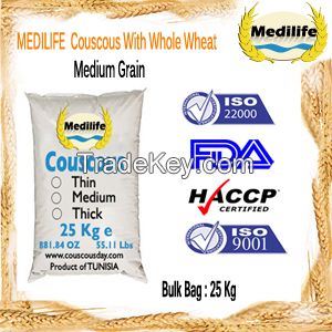 Couscous With Whole Wheat Meduim Grain Bag 25 Kg.