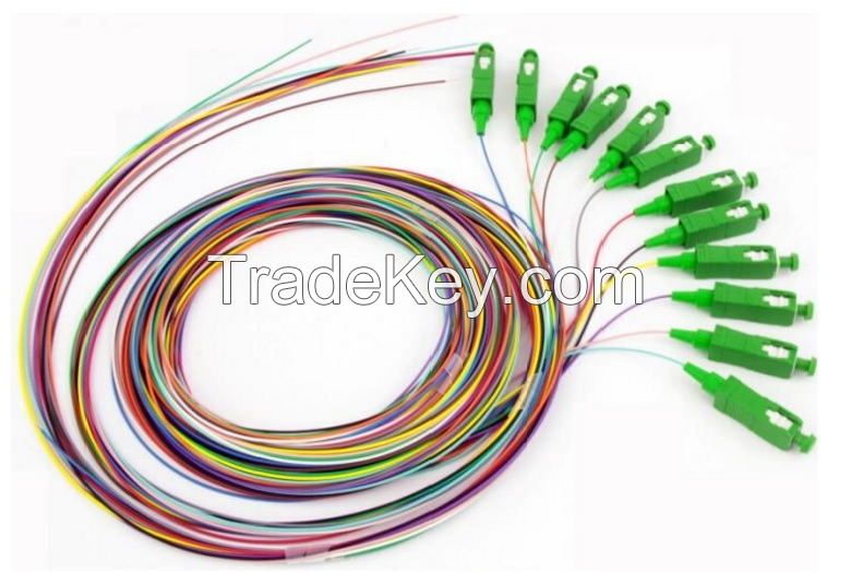 1M 12 cores bundle fiber optical SC/UPC SM SX pigtail made in china