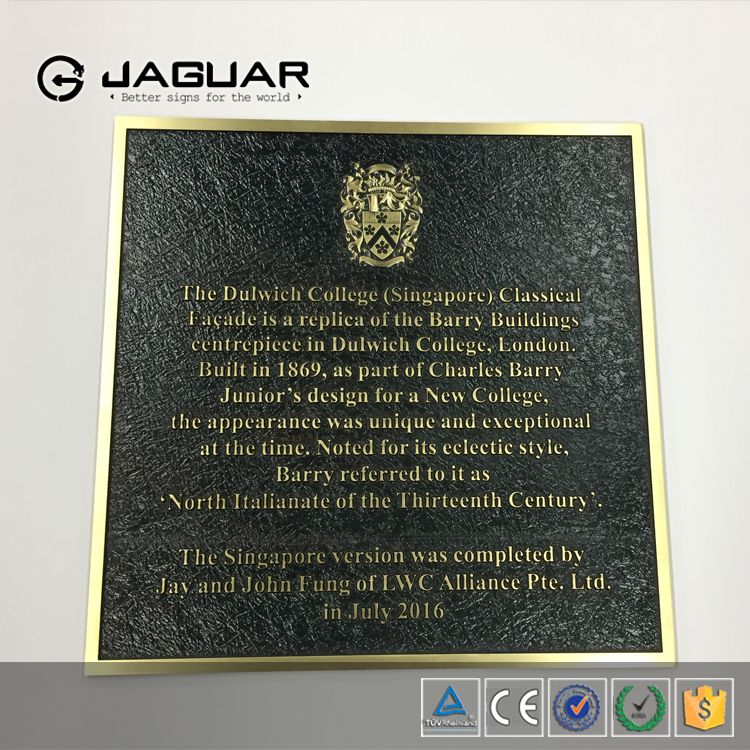 Manufacturer custom decoration 3d metal plaque 