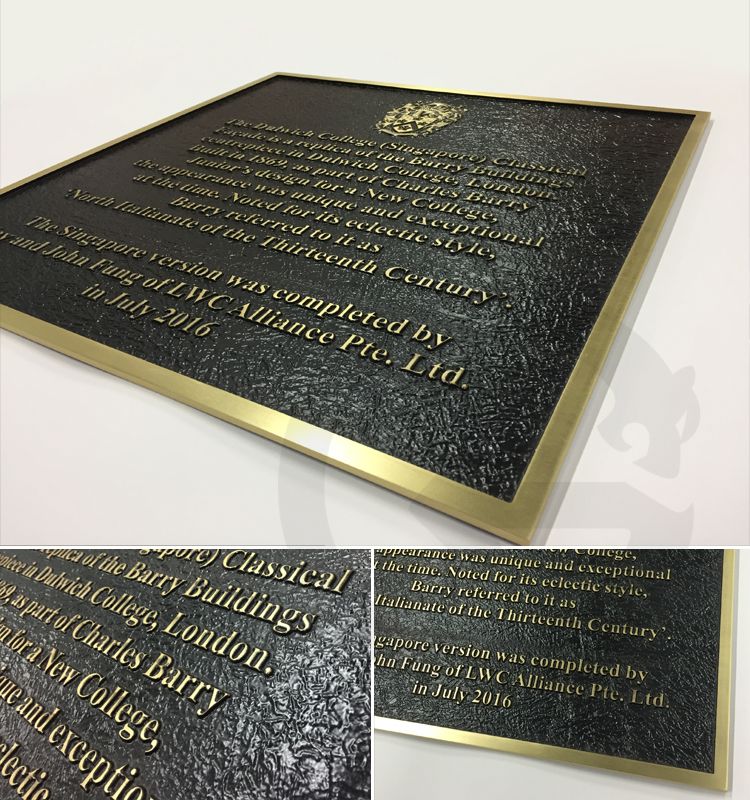 Manufacturer supply custom 3d bronze engraved plaque