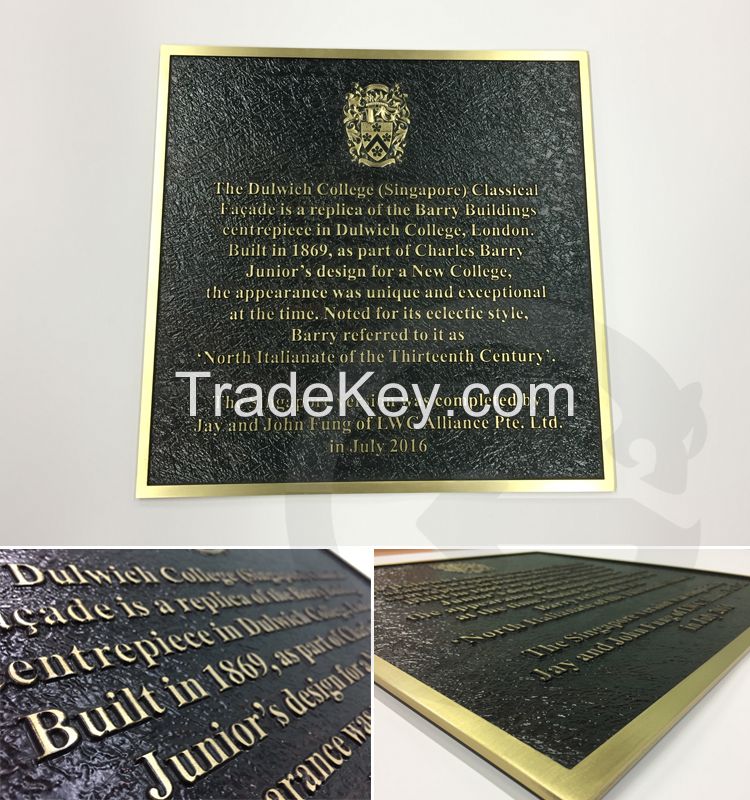 Manufacturer custom decoration 3d metal plaque 