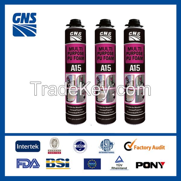 750ml spray pu foam adhesives for wooden & doors