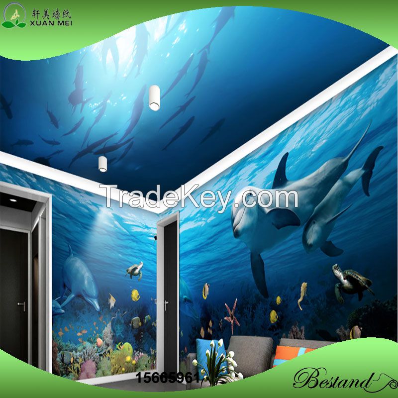 Whole room design Dustproof 3D ocean wall mural like painting on wall