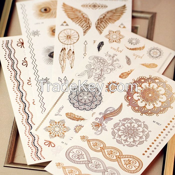 New Design Gold Tattoo Fashion Temporary Tattoo Stickers Temporary Bod